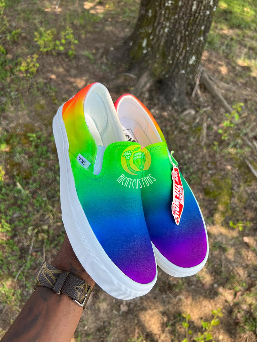 🌈 Tie Dye Rainbow Vans LOW RichyCustoms