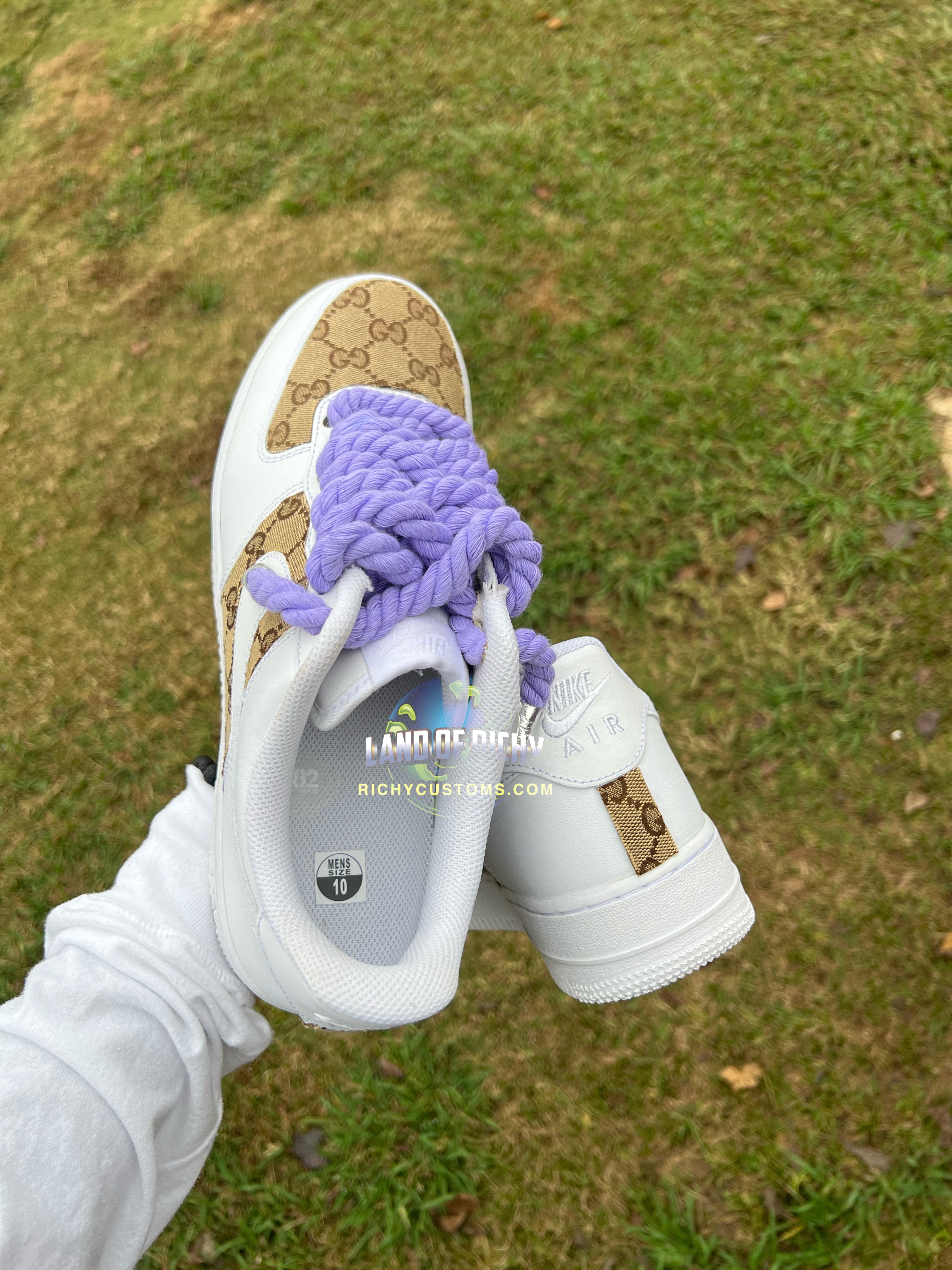 WHT & G G AF1 CHUNKY (you select rope color)