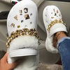 RichyLOGS White CREAM🧸 "Cozy" Clog Slippers + Charms