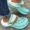 RichyLOGS TEAL💎🧸 "Cozy" Clog Slippers + Charms