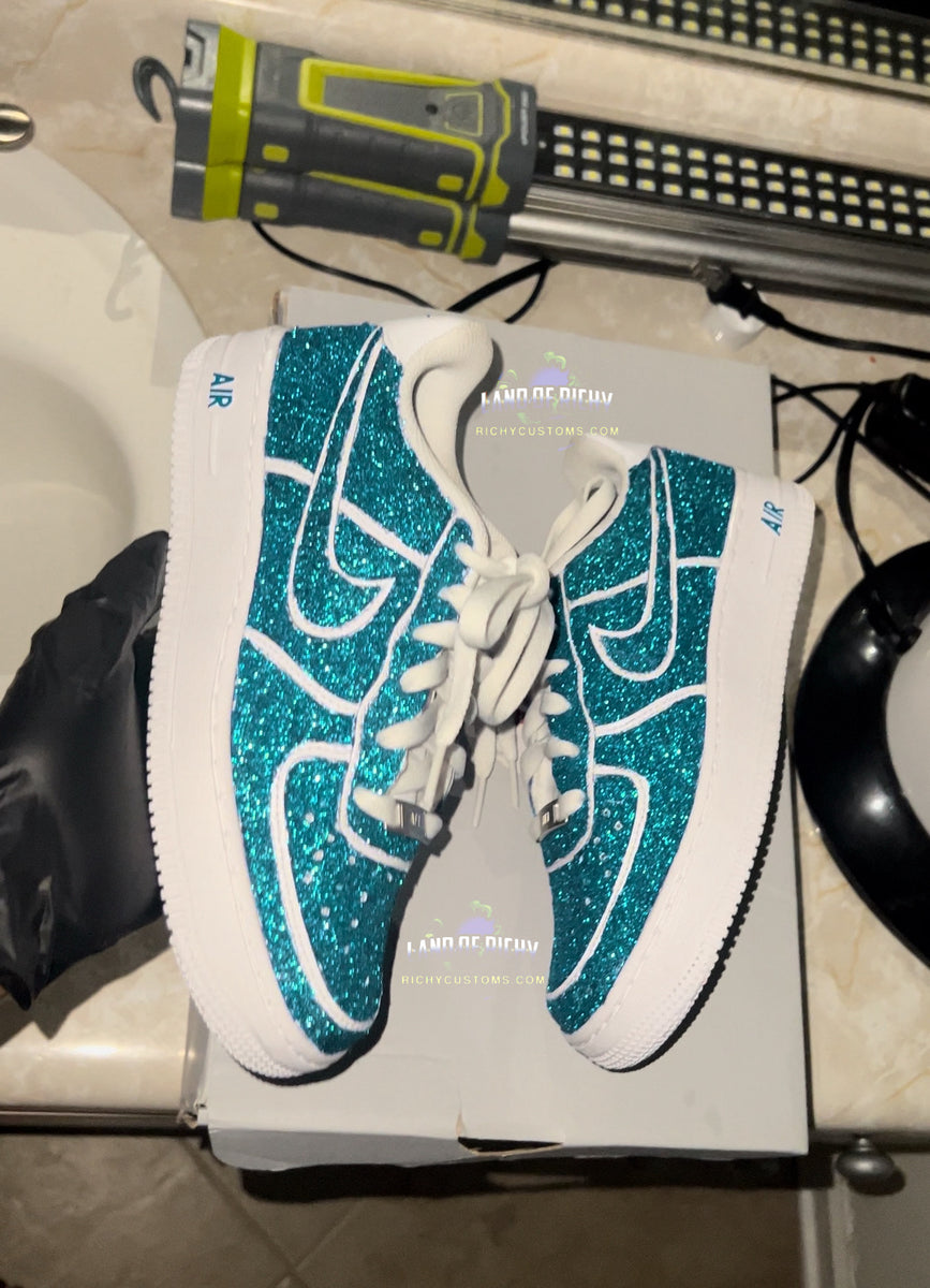 Sparkz TEAL Glitter AF1 – RichyCustoms