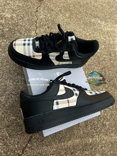 BB  BLK Plaid AF1s V1🖤❤️💚