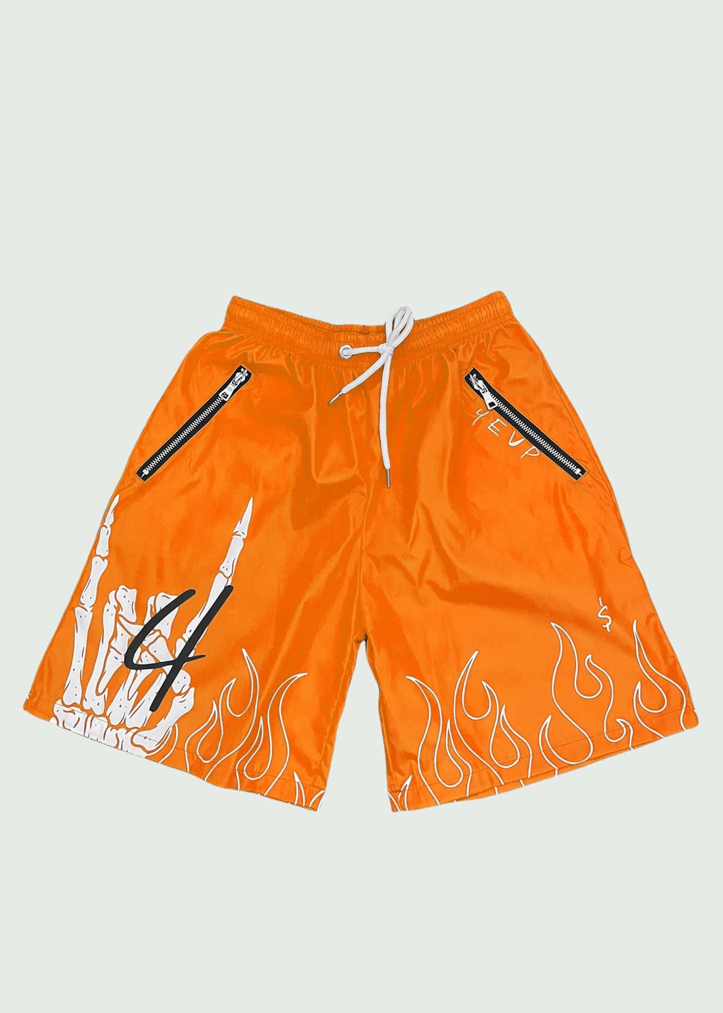 Orange Skeleton Shorts