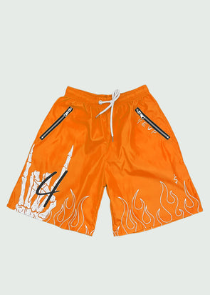 Pantalones cortos de esqueleto naranja