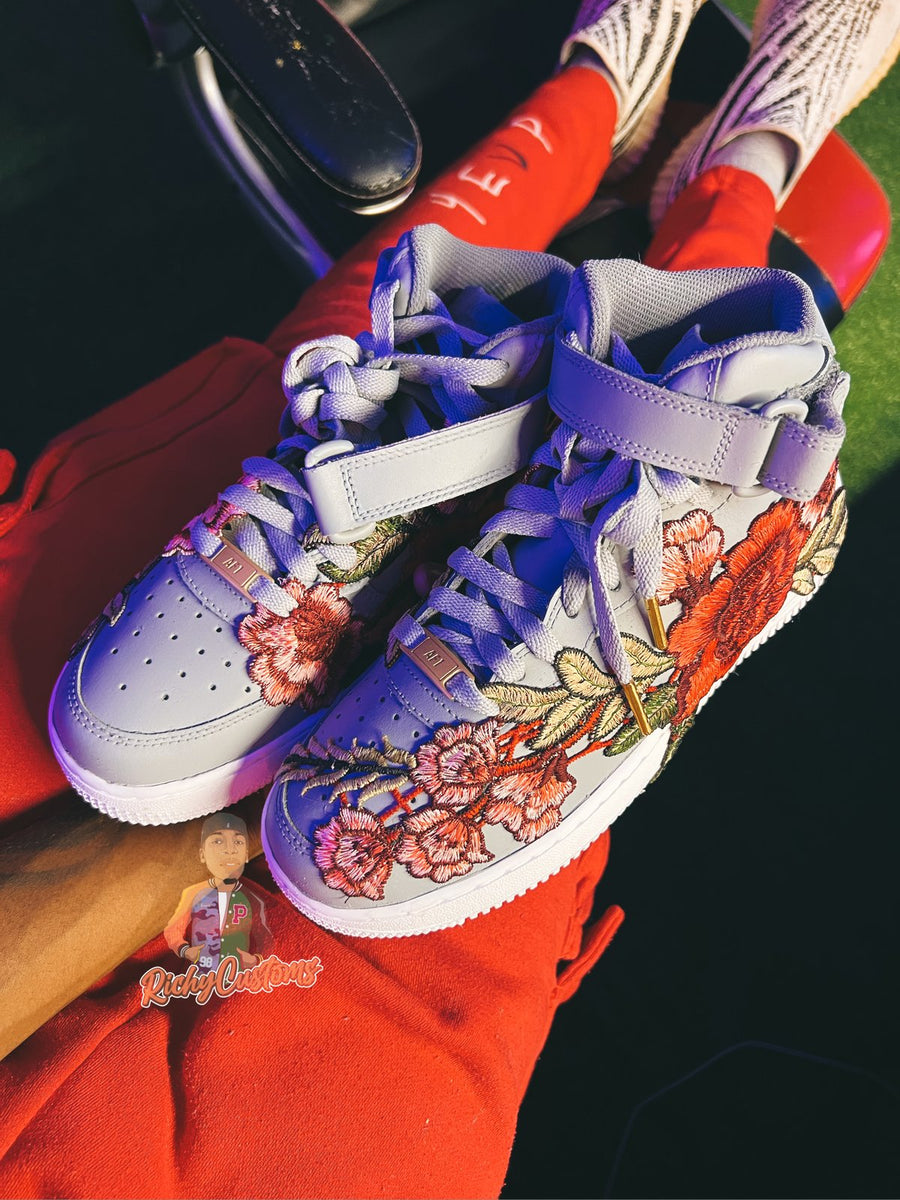 Af1 Rip Layers GREY BLOODY ROSE🌹 MID AF1 – RichyCustoms