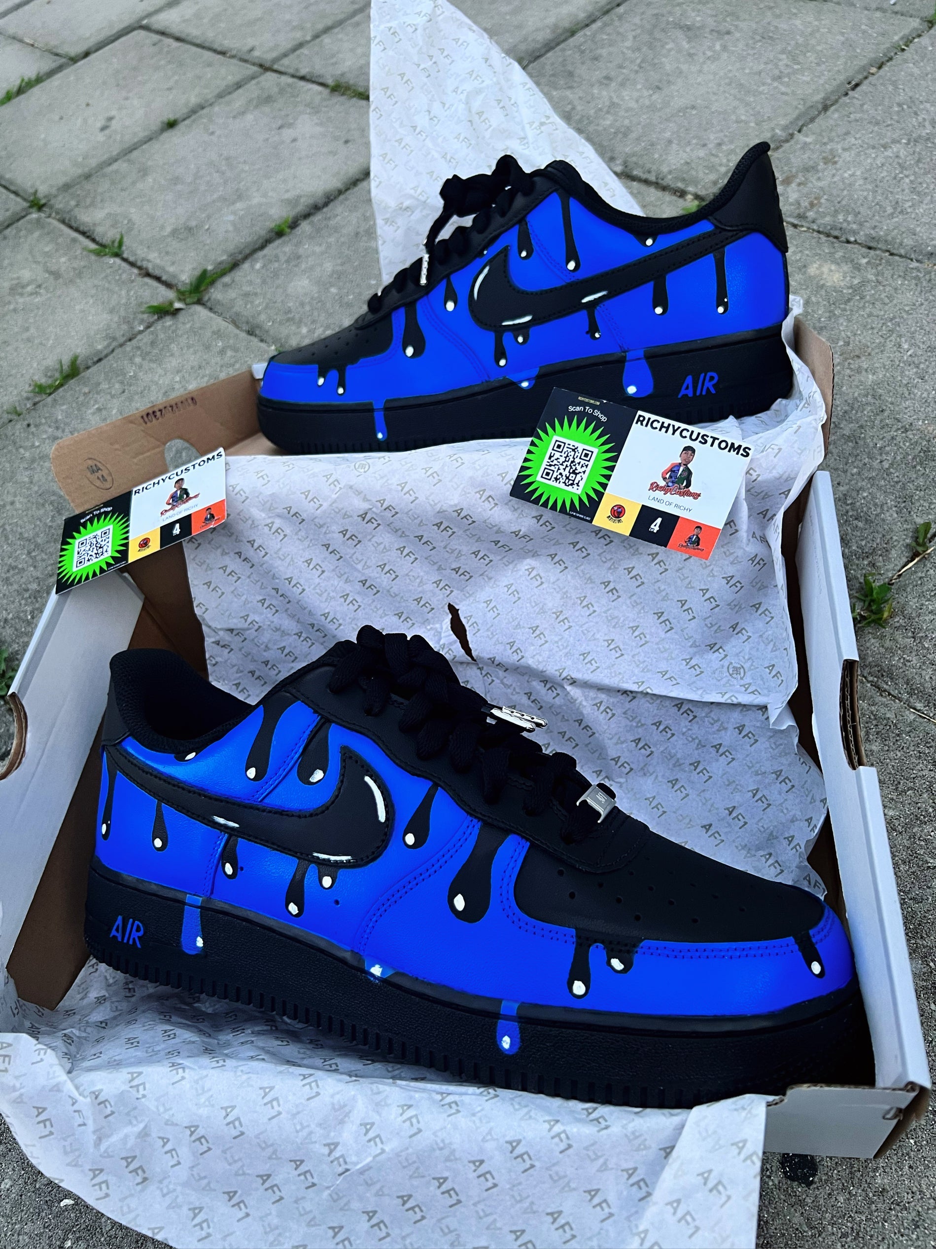 DRIPELLE AF1 NEGRO Y AZUL🖤 💙