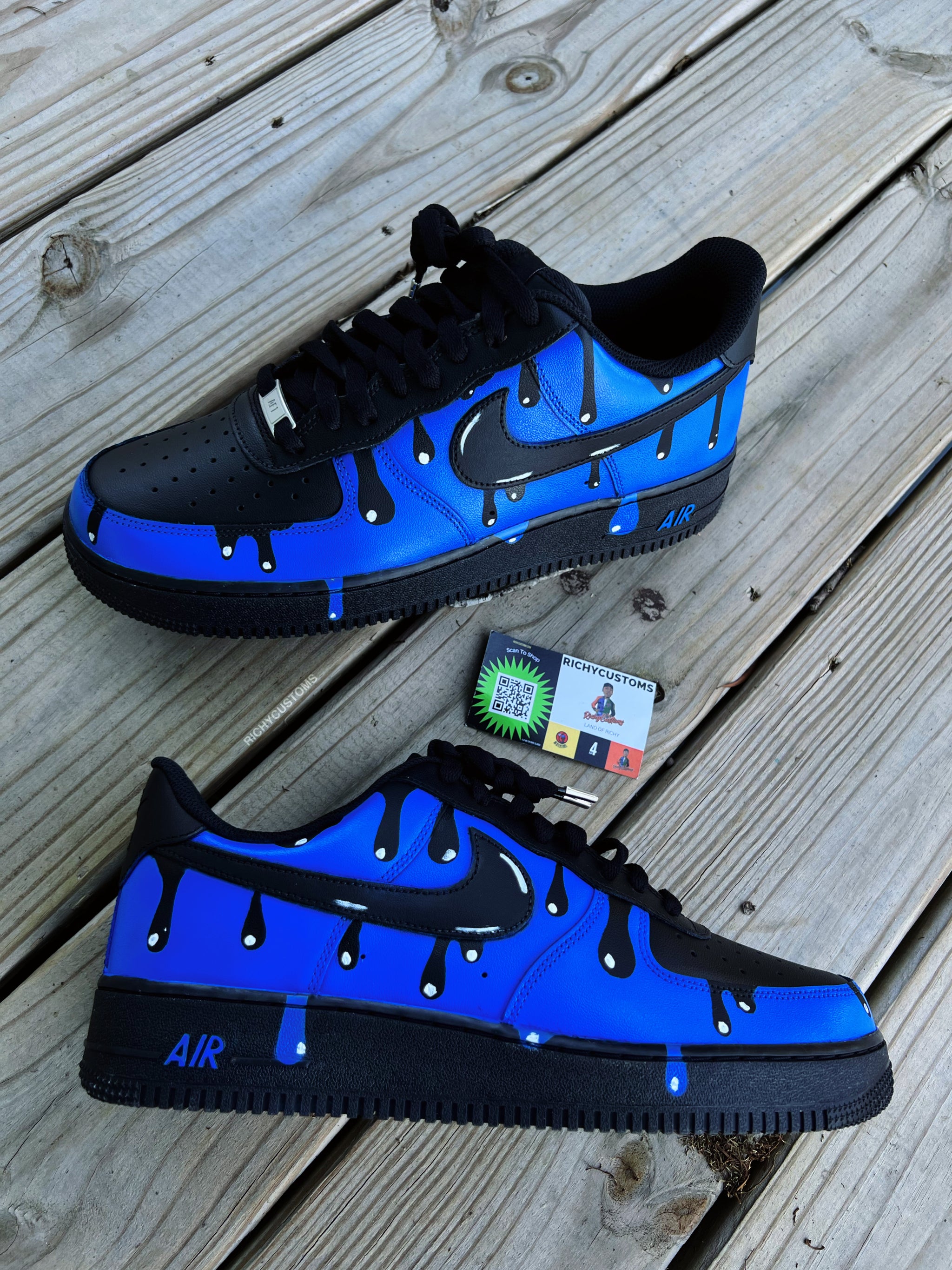 DRIPELLE AF1 NEGRO Y AZUL🖤 💙
