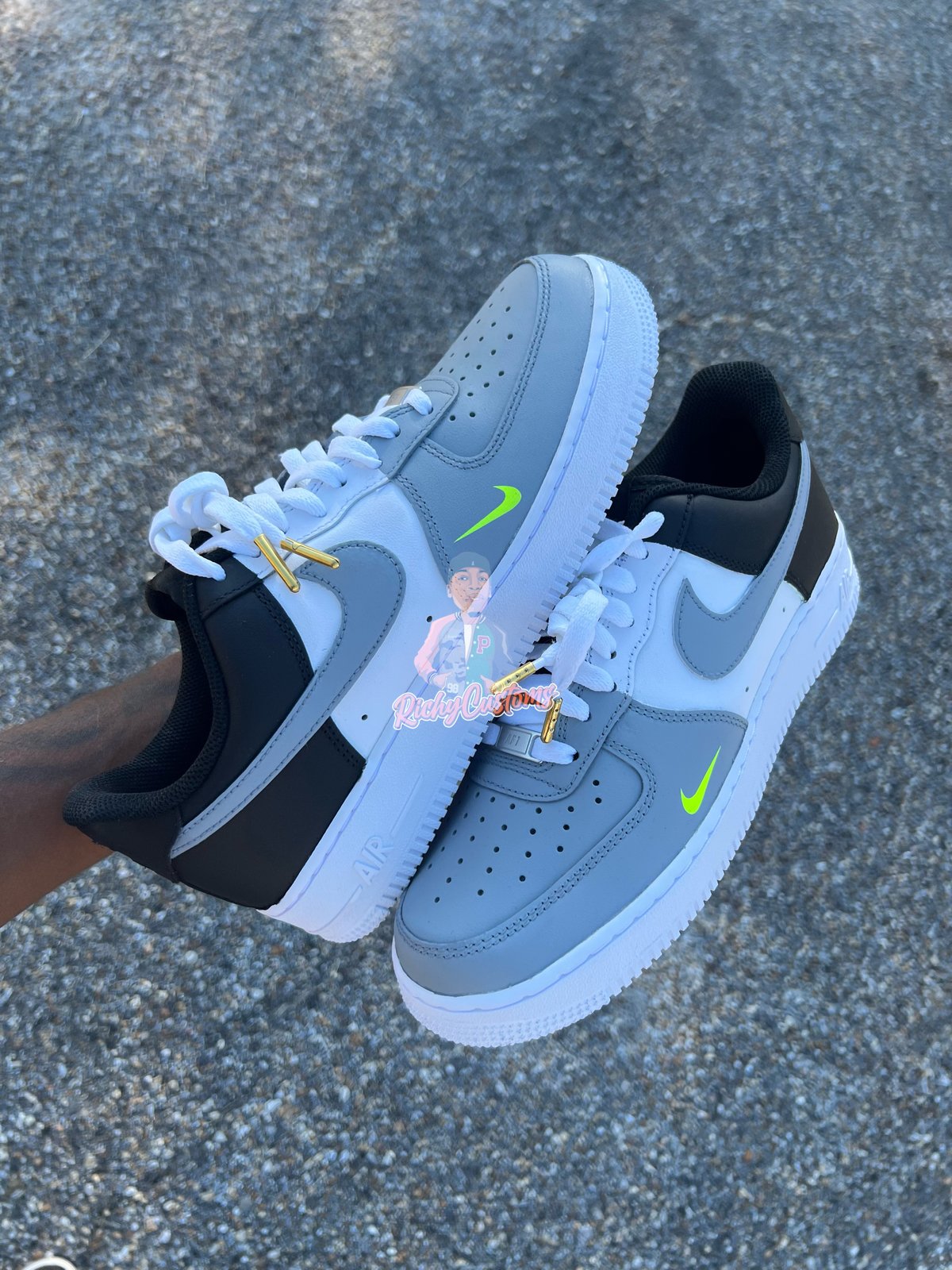 Tri Color Grey x Neon AF1ð¤ð¤ â RichyCustoms